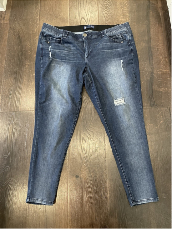 Democracy Denim - Democracy "Ab" solution Distressed Skinny Denim Blue Jeans, Women's Size 22